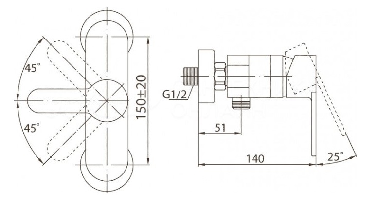 Смеситель для душа BelBagno Tanaro TAN-ESDM-CRM