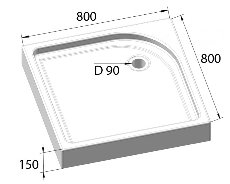 Душевой поддон BelBagno Tray TRAY-BB-A-80-15-W 80x80