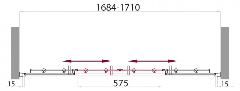 Шторка на ванну BelBagno Uno UNO-VF-2-170/145-P-Cr 170x145