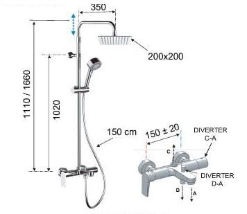 Душевая стойка для ванны Remer Dream D34AUFD20 (хром)