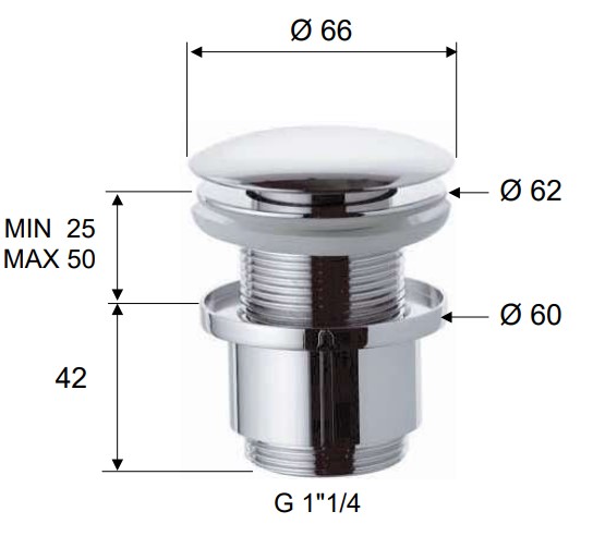 Автоматический донный клапан Remer 904CC2114 (хром)