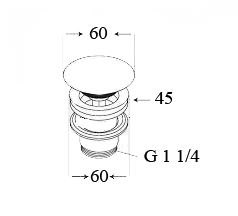 Донный клапан универсальный GSG Easy PILTONUNIAR020 (серый матовый)