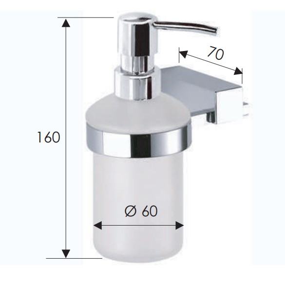 Дозатор для жидкого мыла Remer Square SQ13CR (белый, хром)