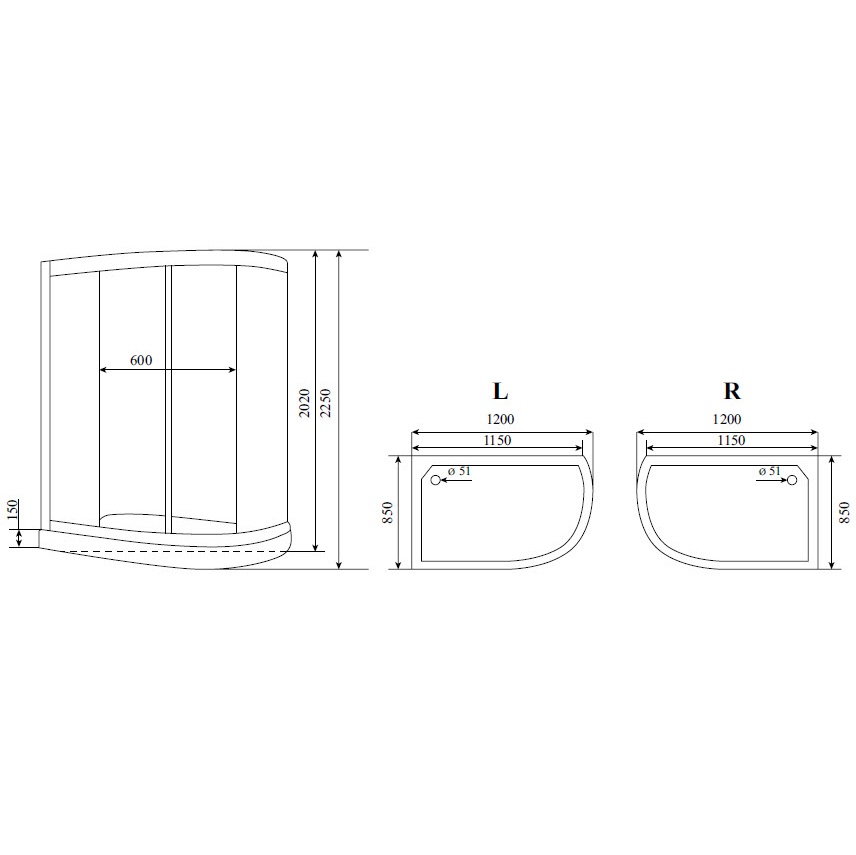 Душевая кабина Timo Comfort T-8802 L Clean Glass