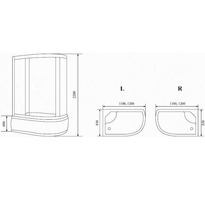 Душевая кабина Timo Comfort T-8820 R Fabric Glass