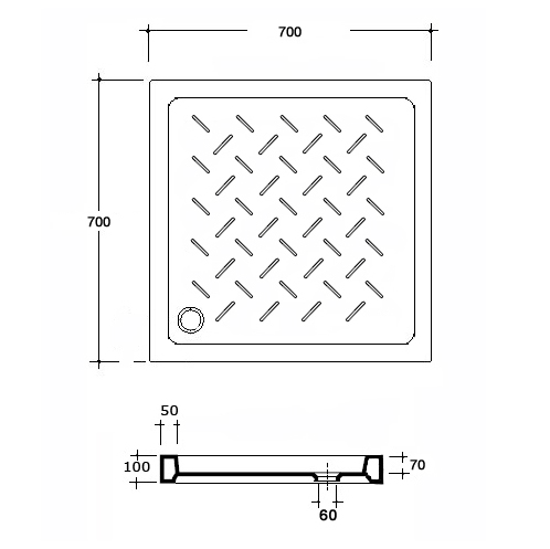 Душевой поддон RGW CER RGW CR-077 19170177-01 70x70 (белый) 