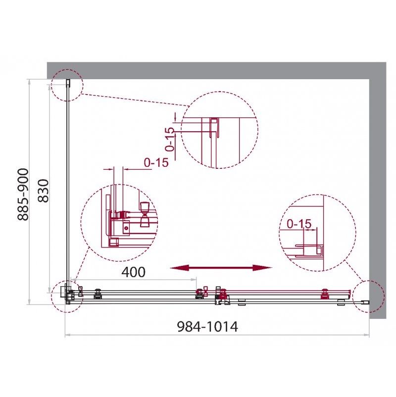 Душевой уголок BelBagno Acqua ACQUA-AH-1-100/90-C-Cr 100x90