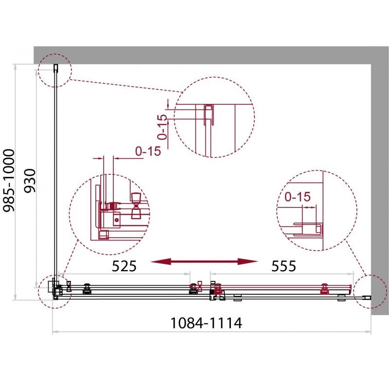 Душевой уголок BelBagno Acqua ACQUA-AH-1-110/100-C-Cr 110x100