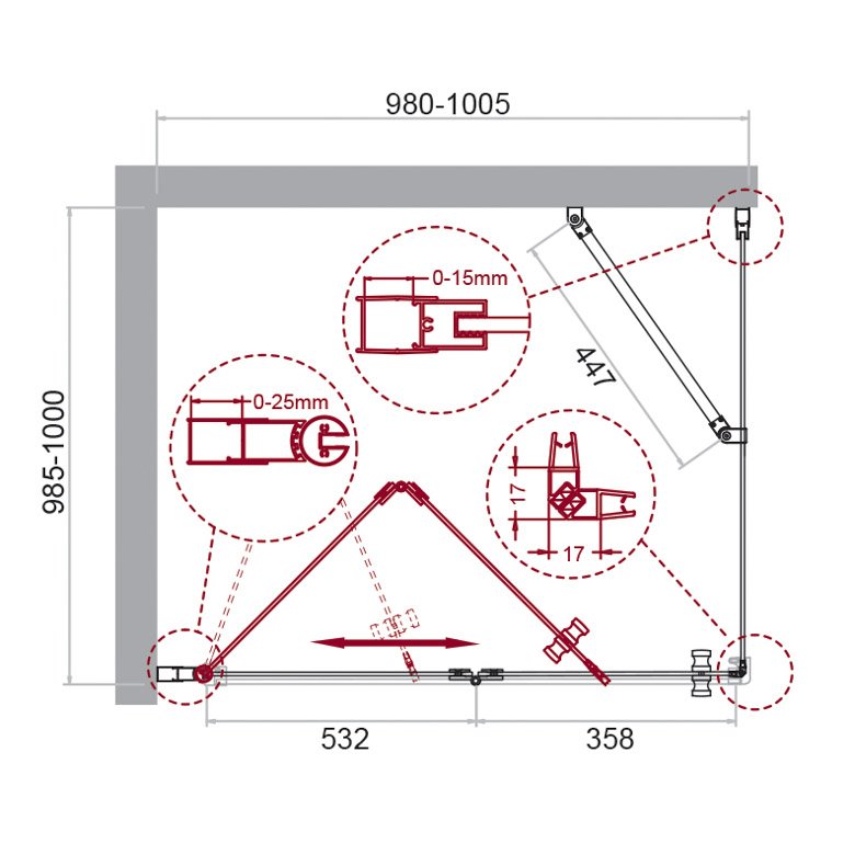 Душевой уголок BelBagno Albano ALBANO-AS-1-100-C-Cr 100x100