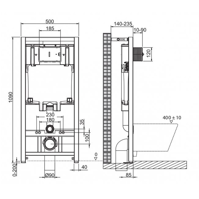 Инсталляция для подвесного унитаза BelBagno BB002-80