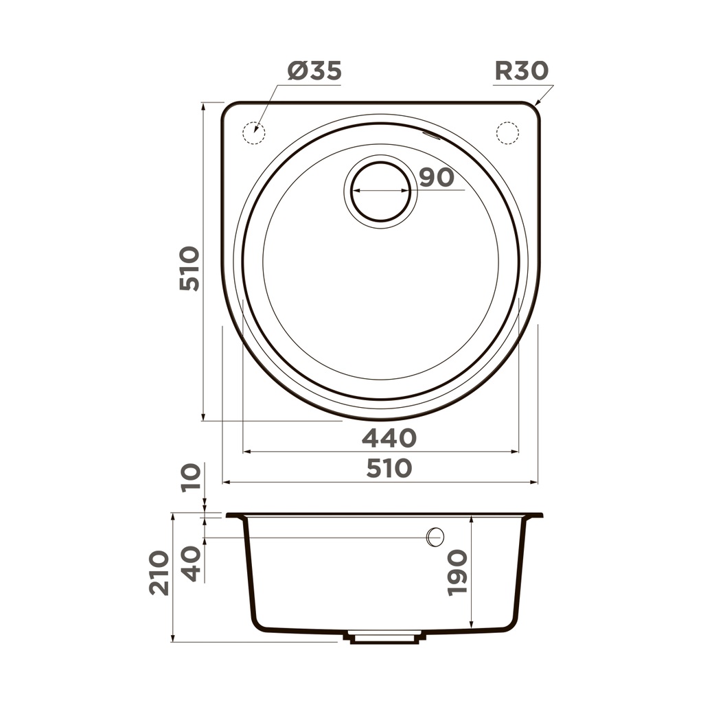 Мойка кухонная Omoikiri Akegata 51-SA 4993759 51x51 (бежевый)