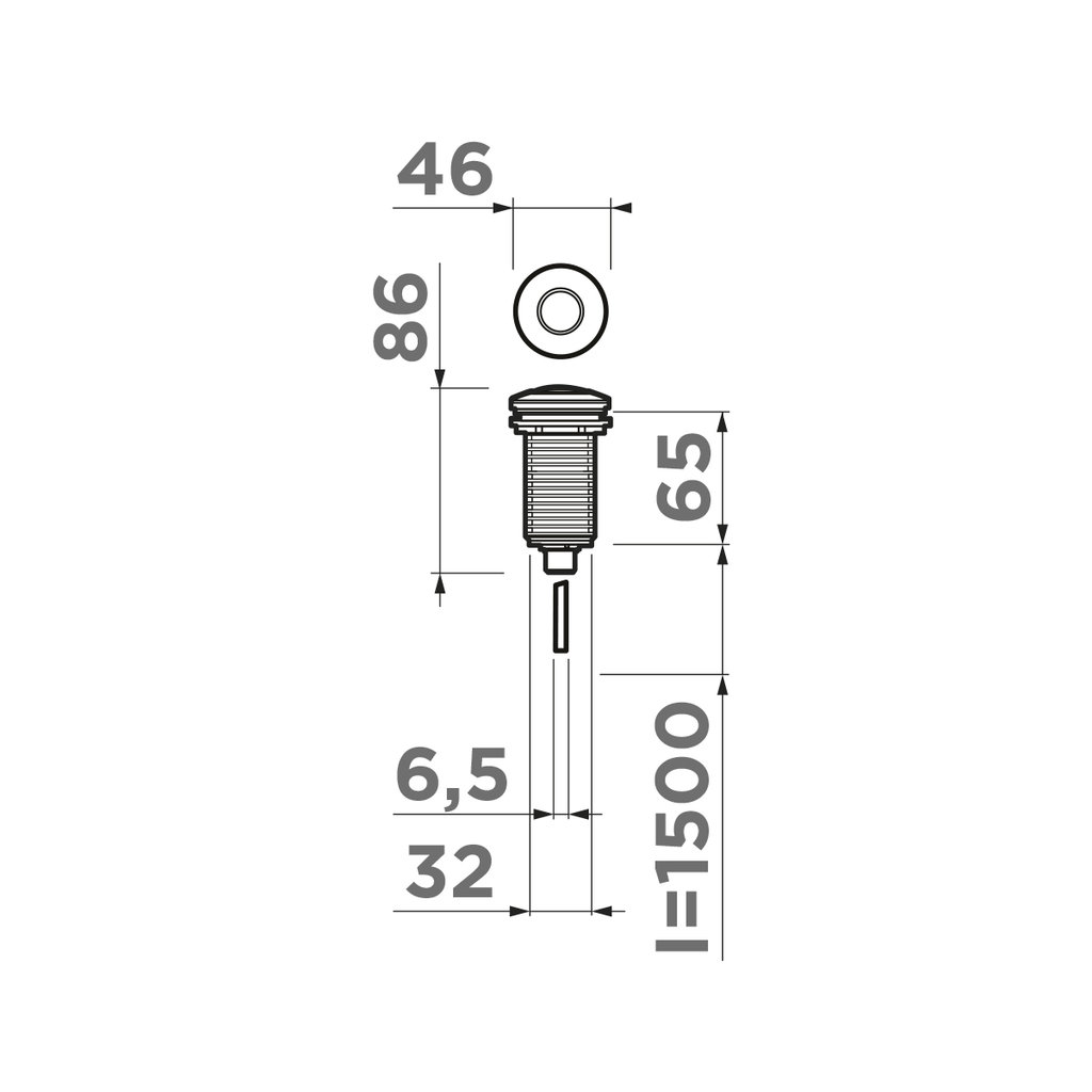 Пневматическая кнопка для измельчителя Omoikiri SW-01 LG 4996042 (светлое золото)