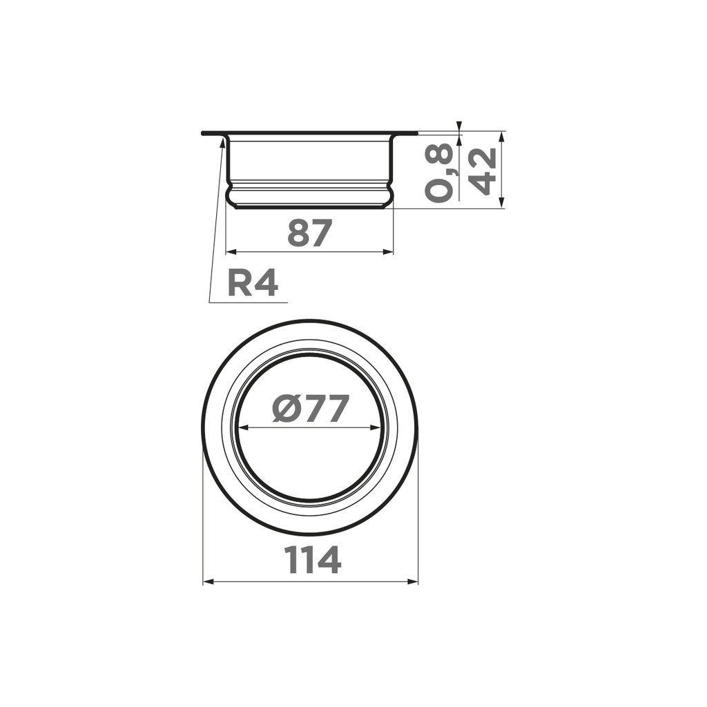 Сменная горловина для измельчителя Omoikiri NA-02 GB 4956757 (графит)