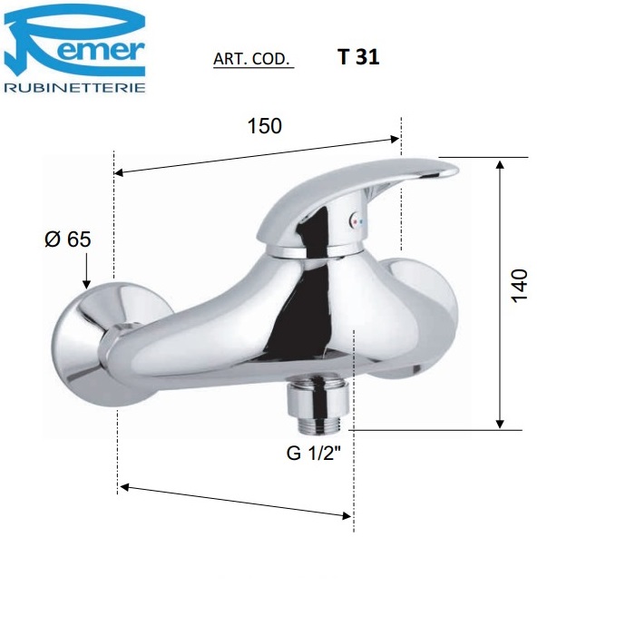 Смеситель для душа Remer Ten T31 (хром)