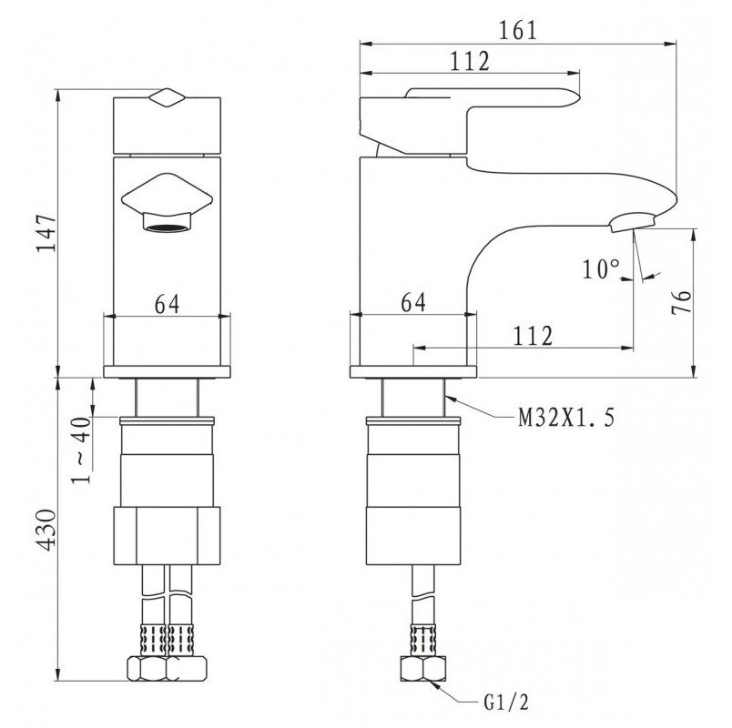 Смеситель для раковины BelBagno Crystal CRY-LVM-CRM (хром)