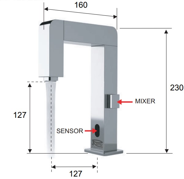 Смеситель для раковины Remer Tempor & Sensor SE18 (хром)