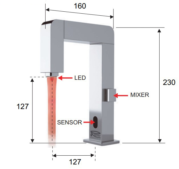 Смеситель для раковины Remer Tempor & Sensor SE18R (хром)