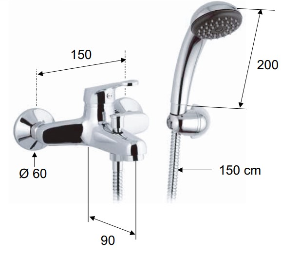 Смеситель для ванны Remer Remix R02 (хром)