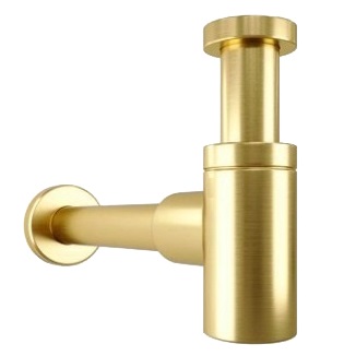 Cифон для раковины короткий Remer 958BBG (золото брашированное)