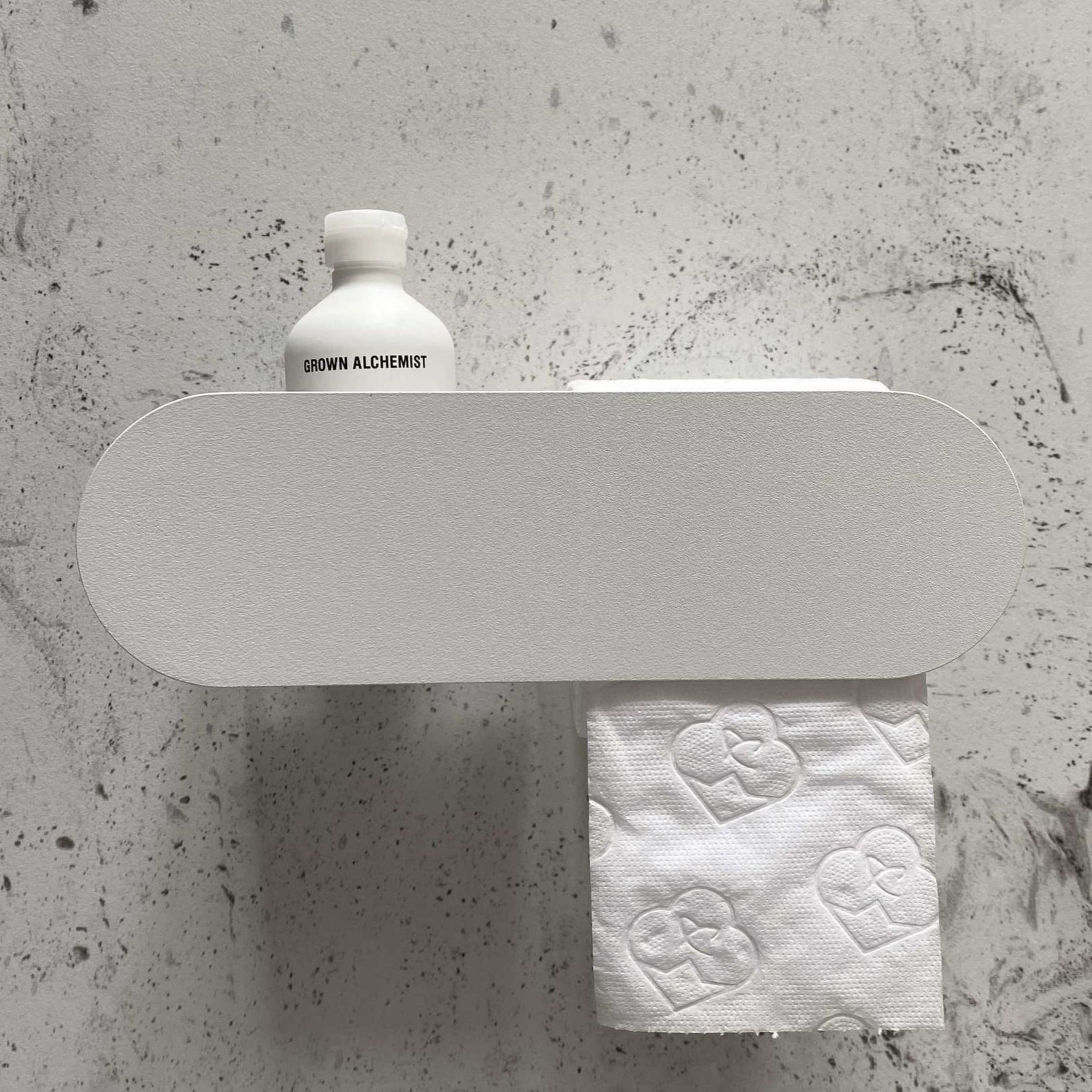  Бумагодержатель с полкой Tezza Rollo Disco (белый),  бумагодержатель справа