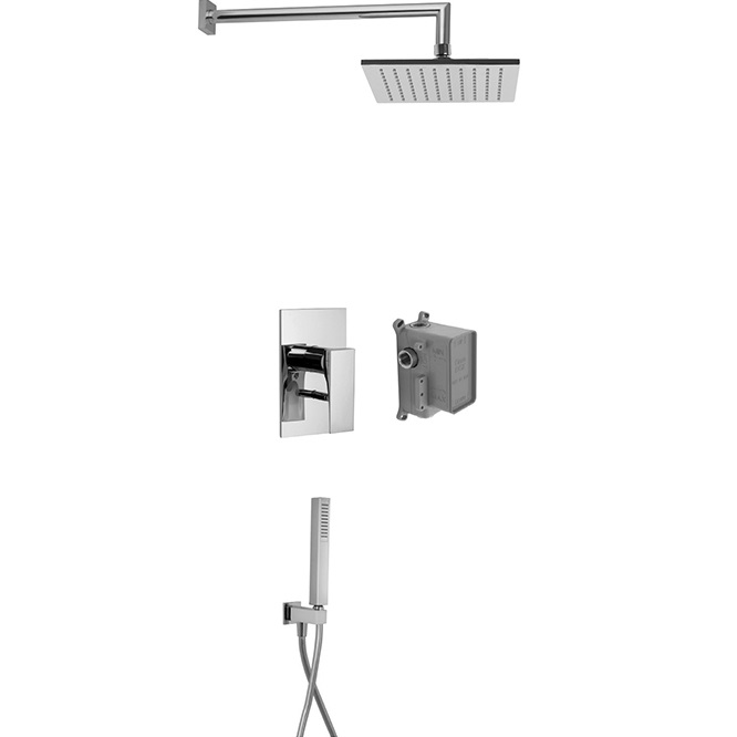  Душевой комплект встраиваемый 25x25см Fima Carlo Frattini Wellness F3979CR (хром), 2 источника