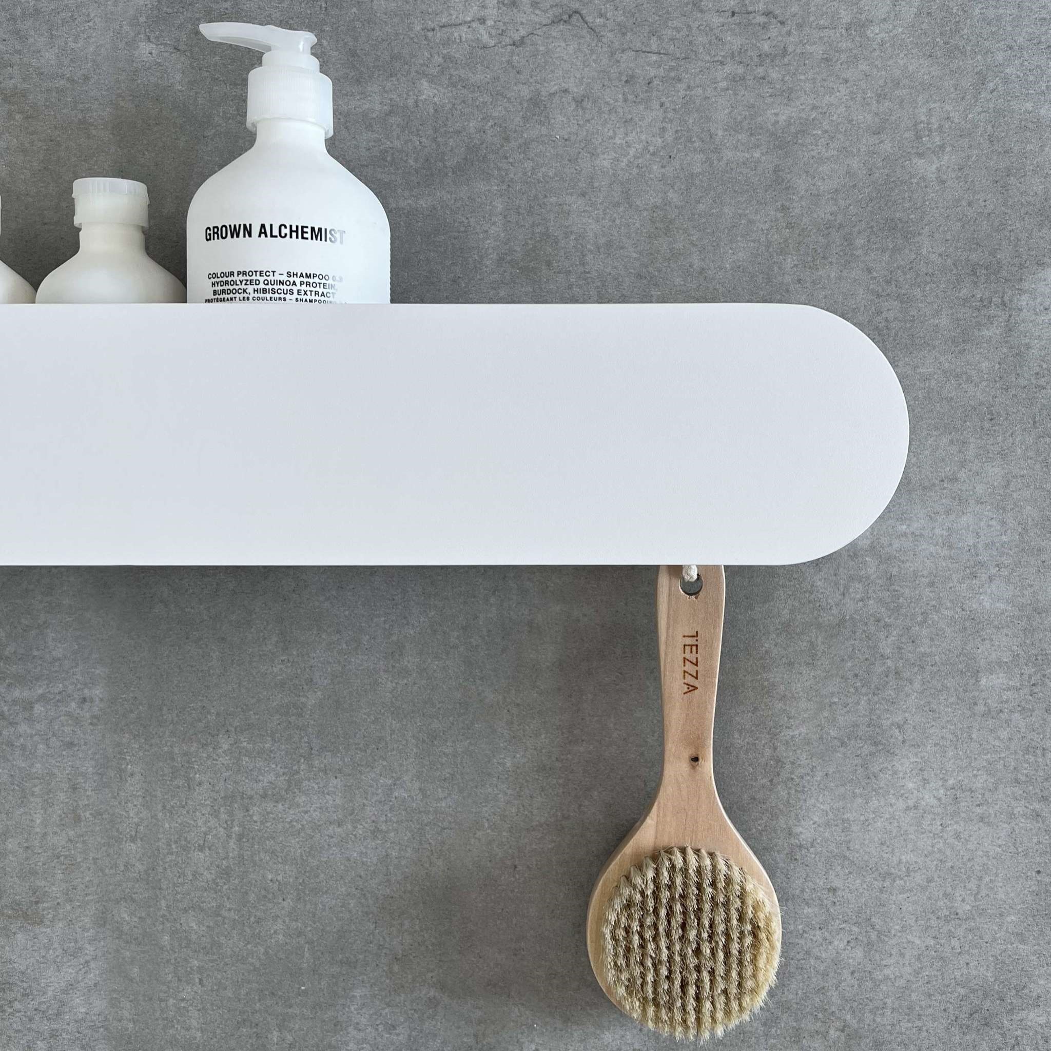  Полка с крючками Tezza Lava Disco 120 см (белый), крючки слева