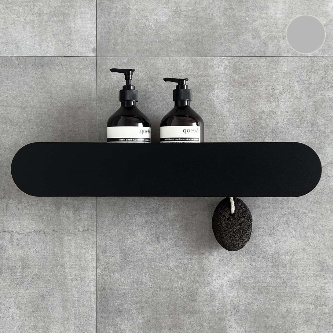  Полка с крючками Tezza Lava Disco 50 см (серый), крючки справа