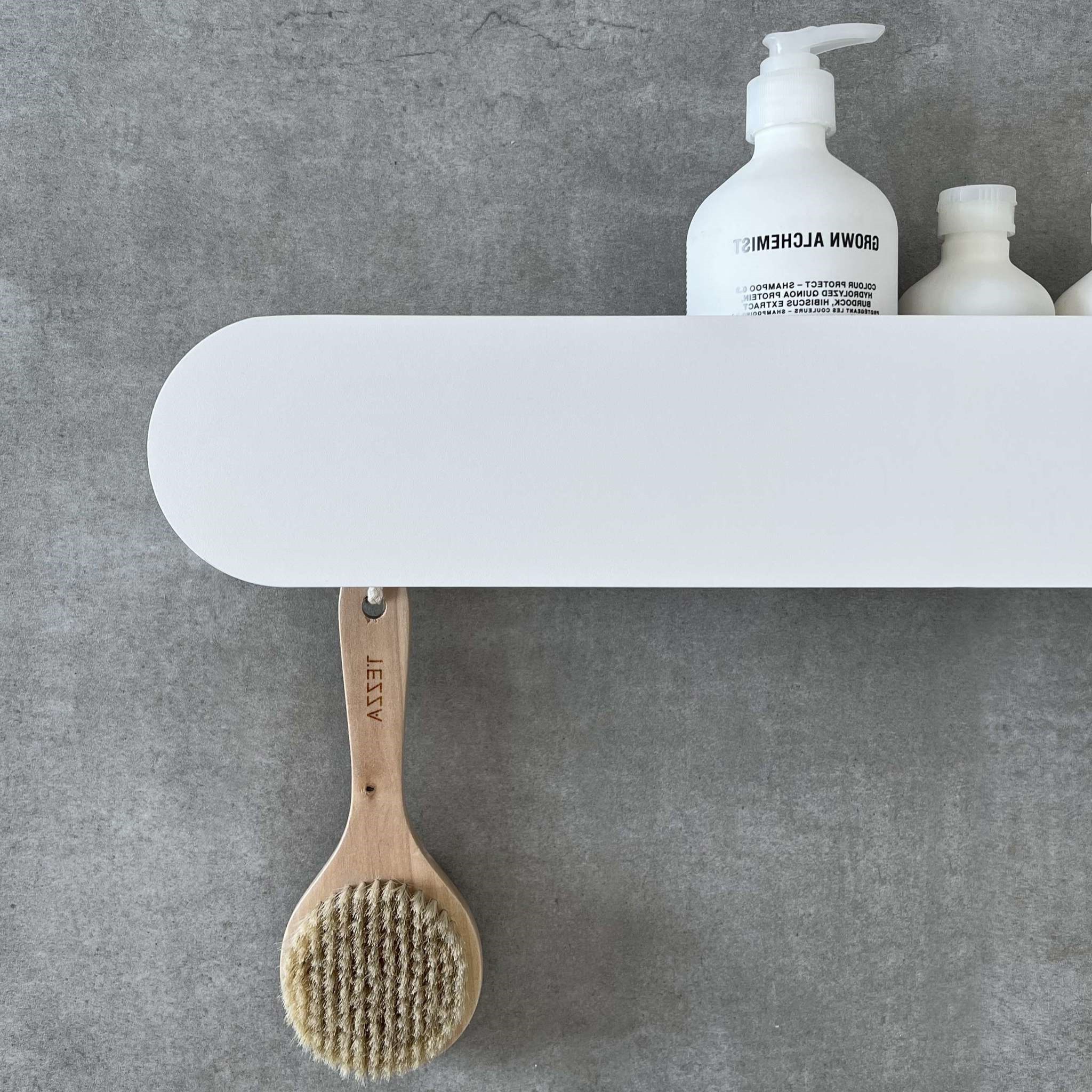 Полка с крючками Tezza Lava Disco 70 см (белый), крючки слева