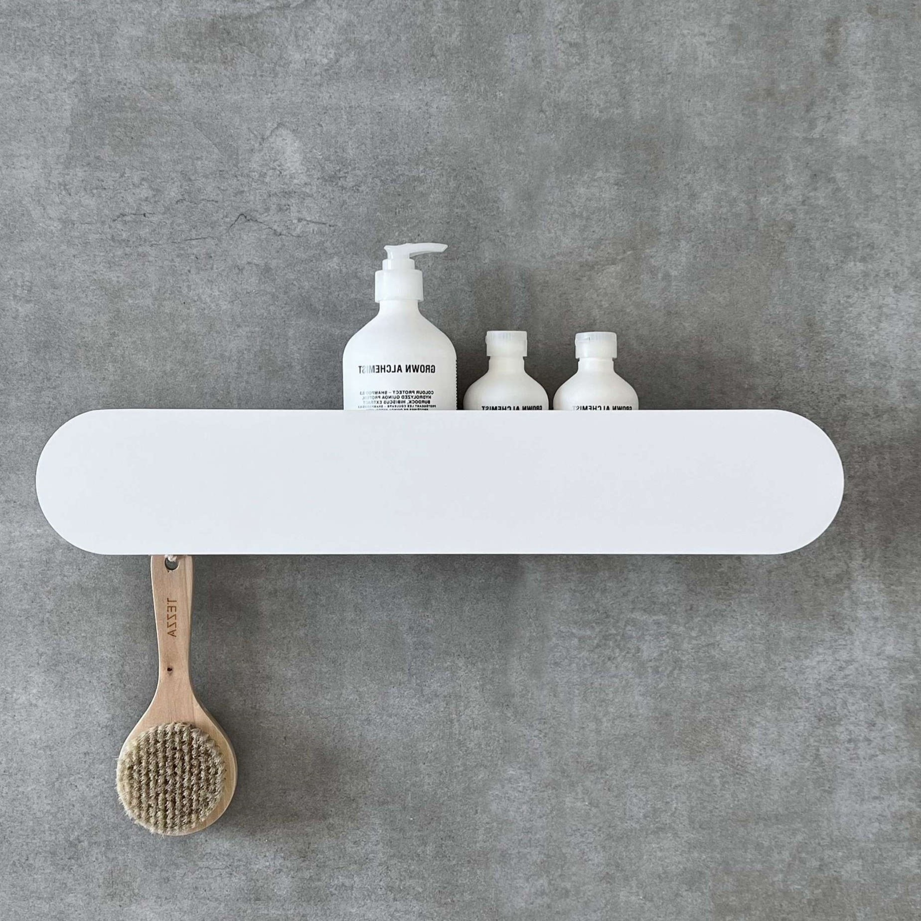 Полка с крючками Tezza Lava Disco 70 см (белый), крючки слева