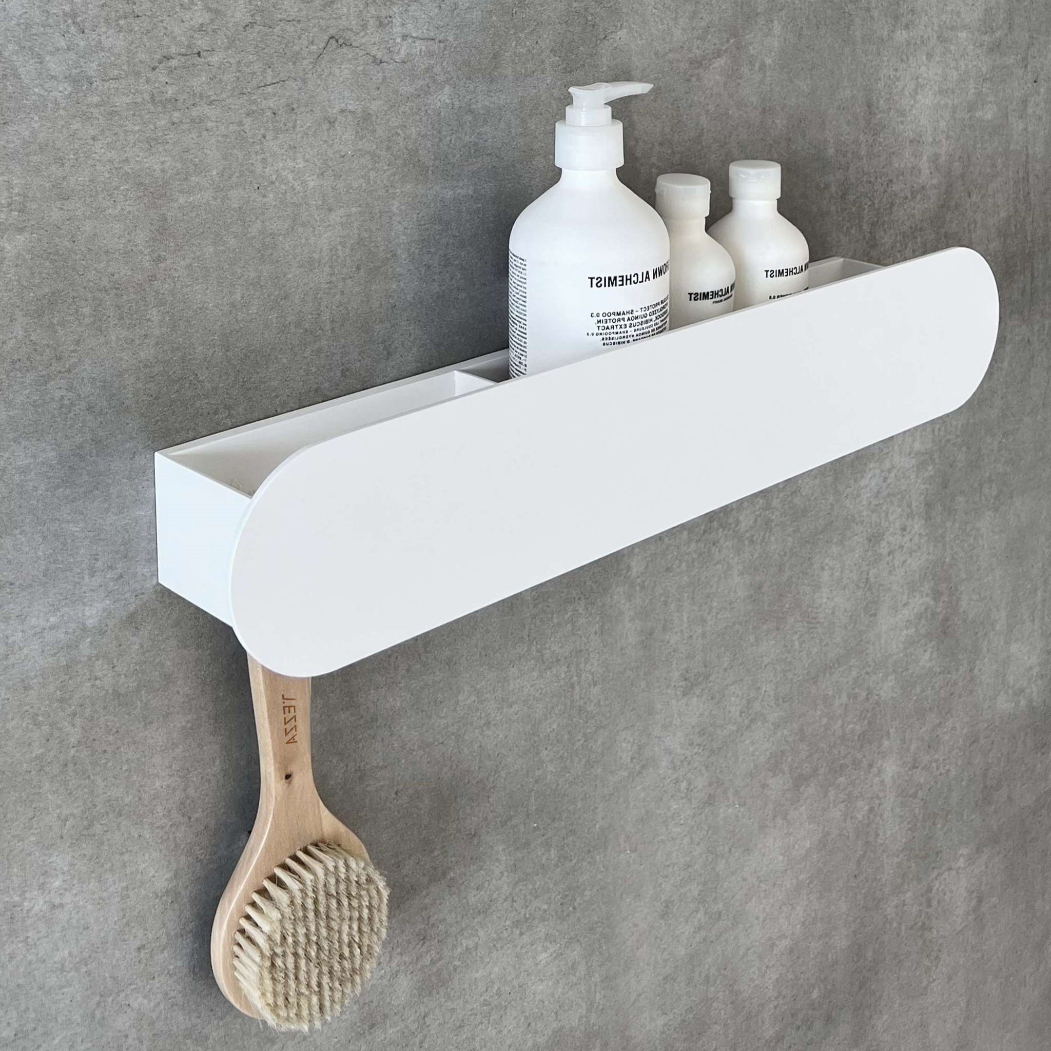 Полка с крючками Tezza Lava Disco 70 см (белый), крючки слева