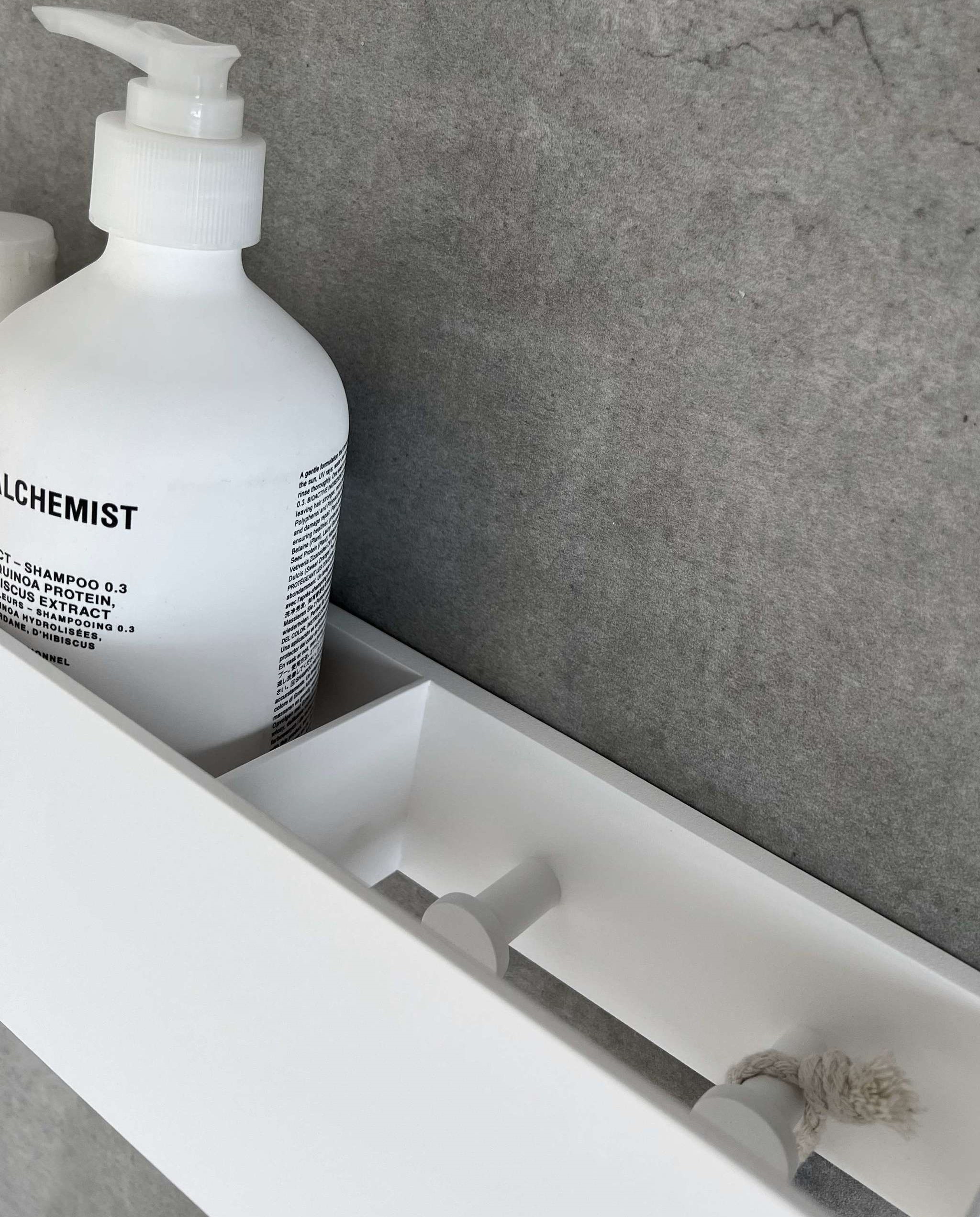  Полка с крючками Tezza Lava Disco 80 см (белый), крючки справа