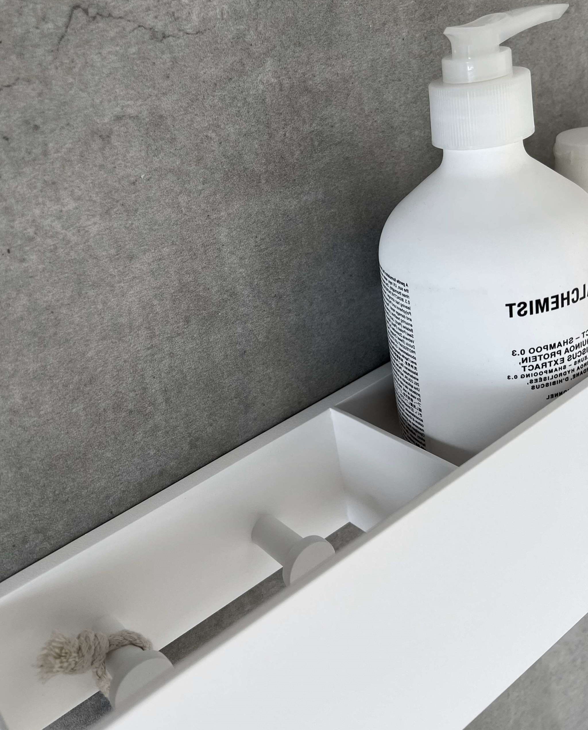  Полка с крючками Tezza Lava Disco 100 см (белый), крючки слева