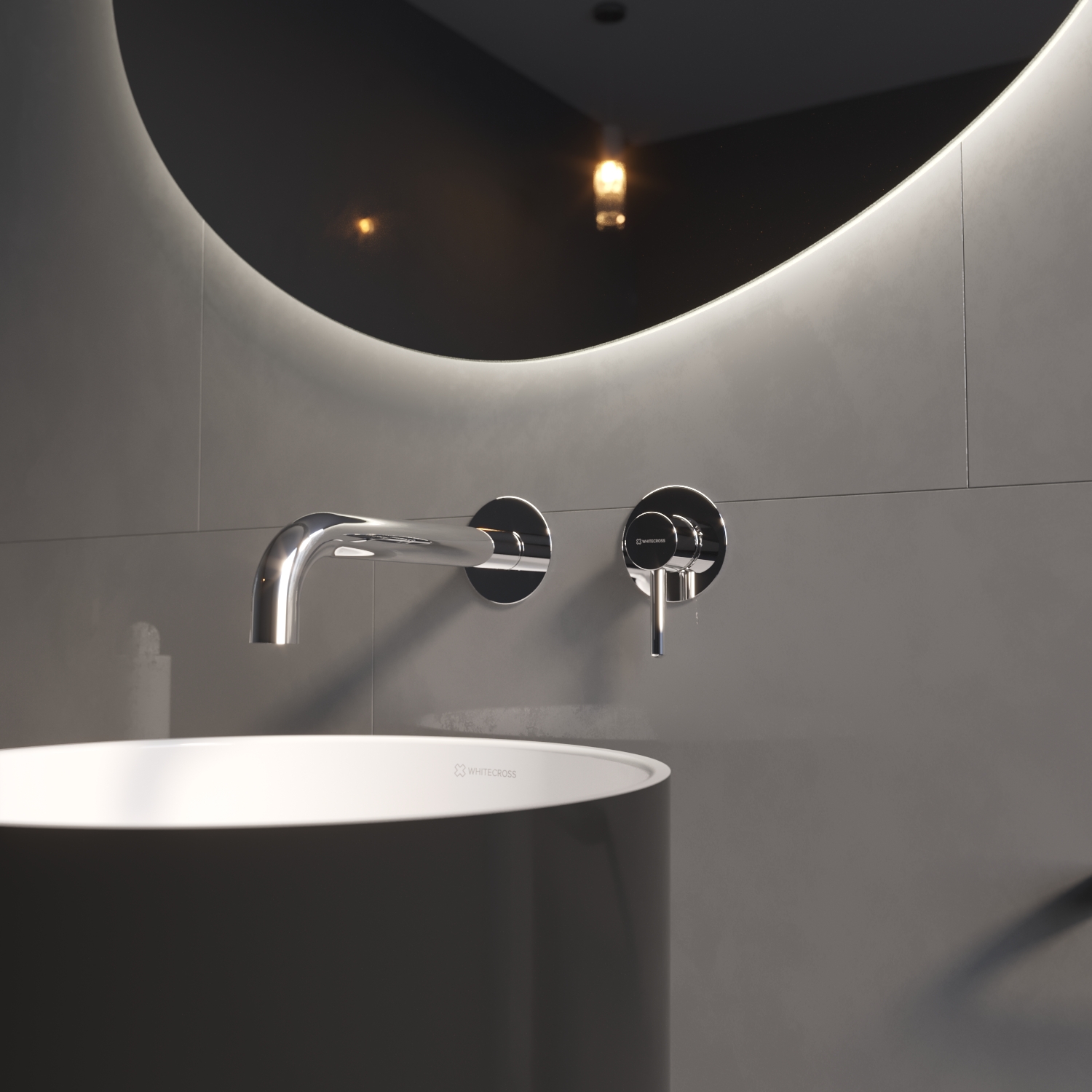 Смеситель для раковины скрытого монтажа 22 см. Whitecross Серия Y Y1215CR (хром), без донного клапана