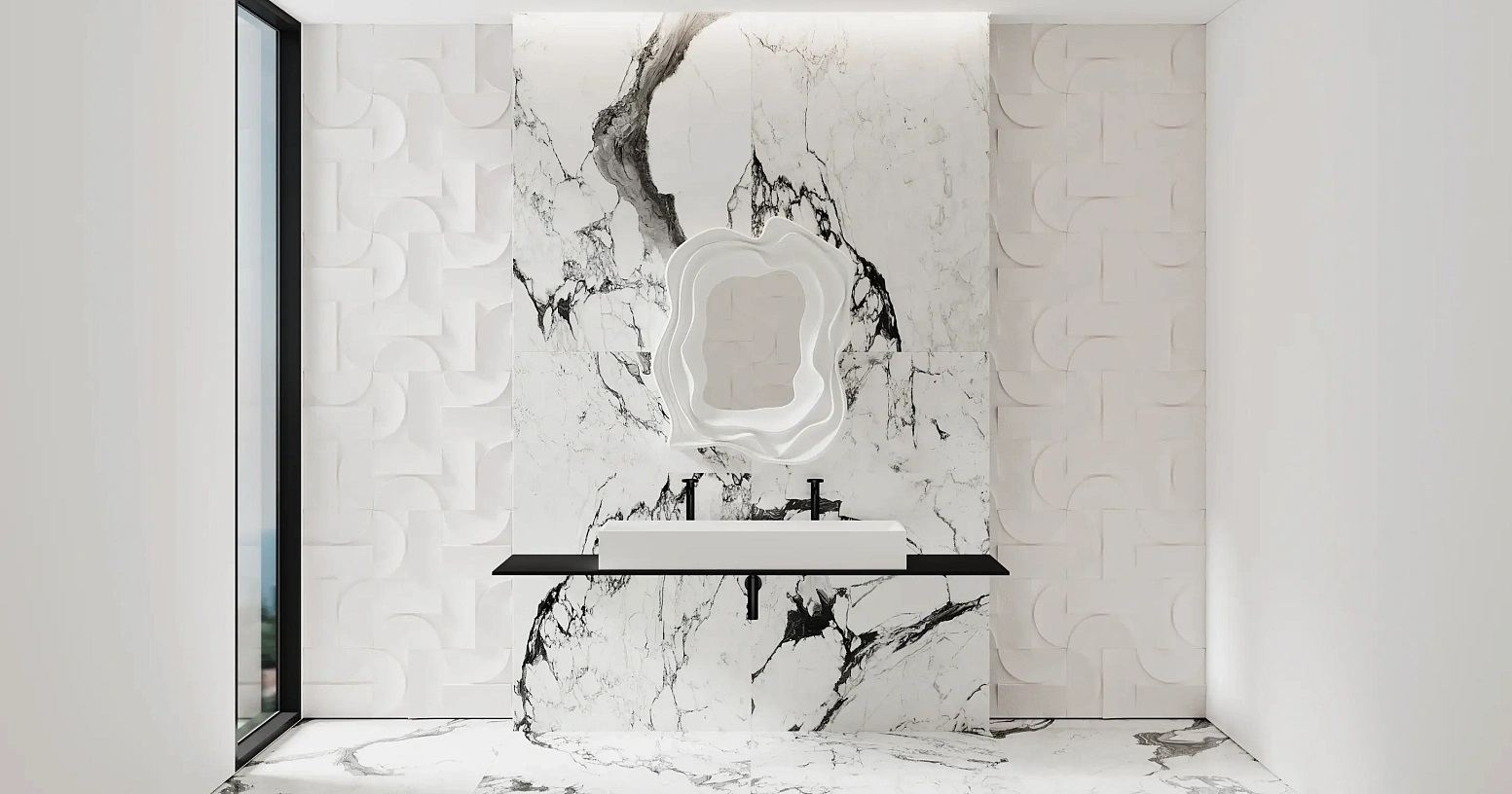 Раковина накладная Salini Sonata S-Stone 1401201MF 119.5x45x13 (покраска RAL полностью, матовый), без донного клапана, двойная