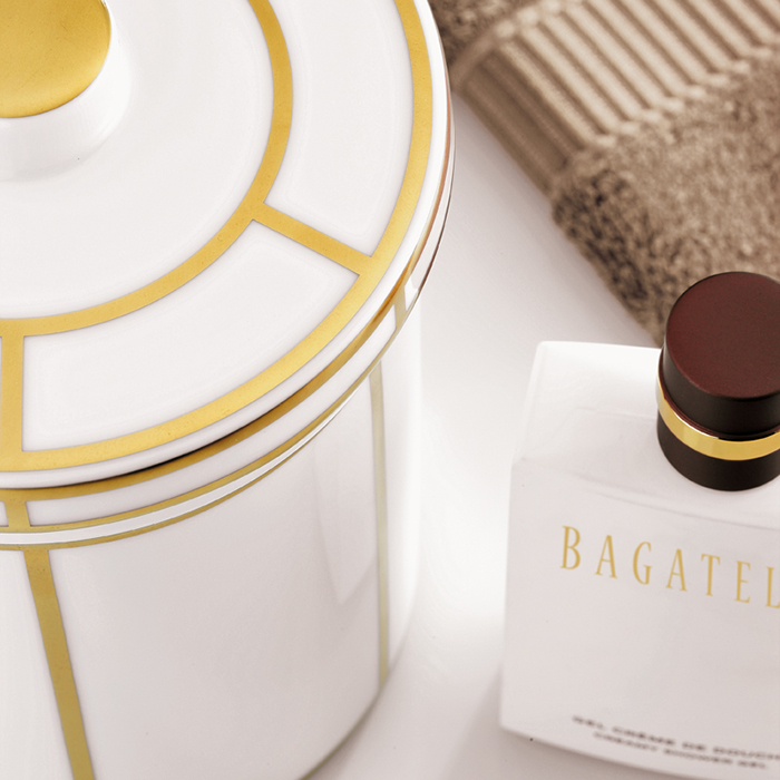 Банка фарфоровая с крышкой Ithaque decor or A7A-A02-4611 (белый, золотой)