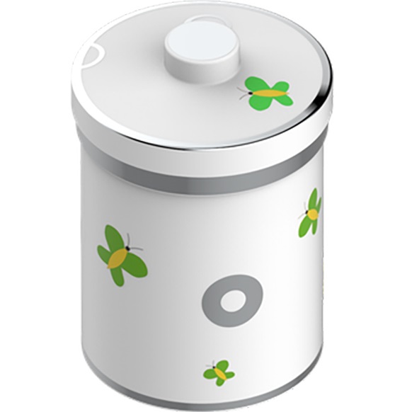 Банка фарфоровая с крышкой настольная THG Capucine Vert Decor Platine A7E-A02-4611 (платина, зеленый, белый)