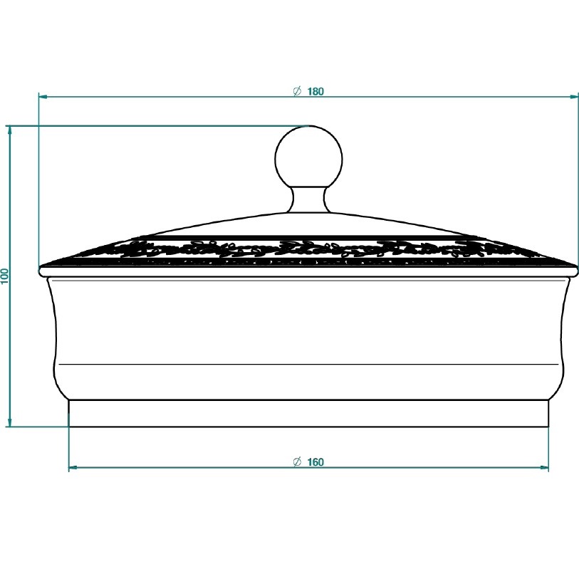 Банка лакированная с фарфоровой крышкой Marquise platinum decor A7G-A02-4623 (белый, платина)