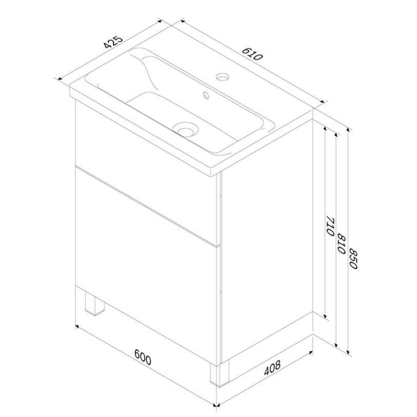 База под раковину напольная AM.PM Gem M90FSX06022WG32 60 см