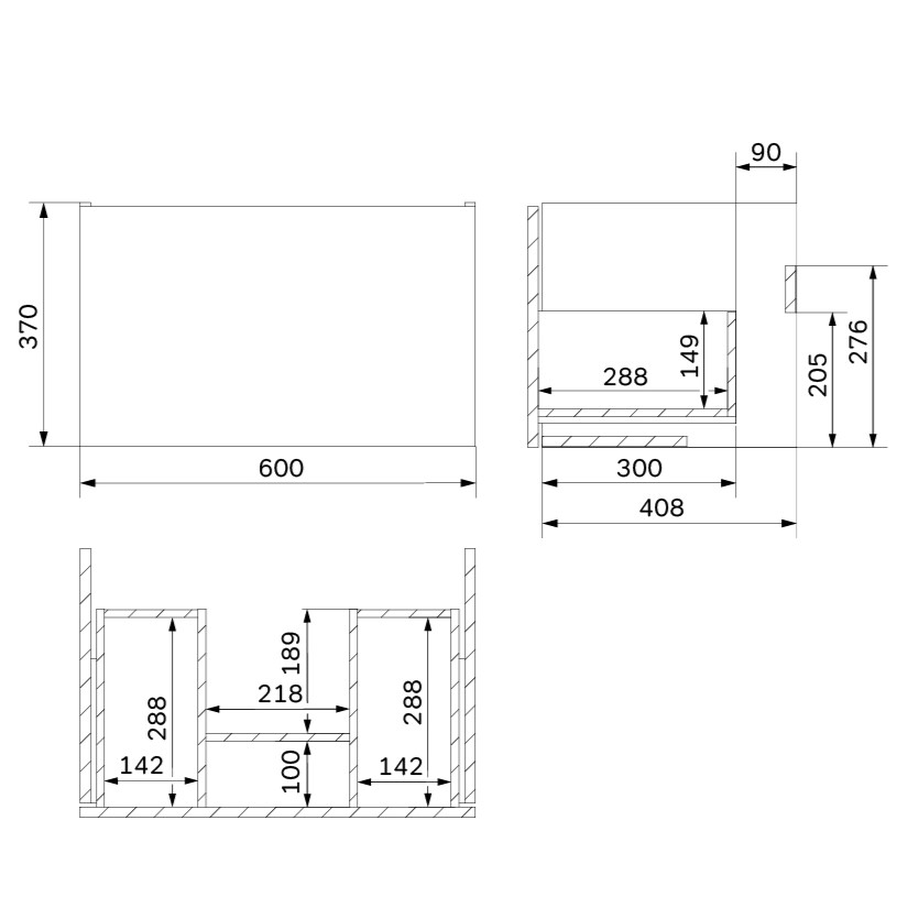 База под раковину подвесная AM.PM Gem M90FHX06021WG 60 см