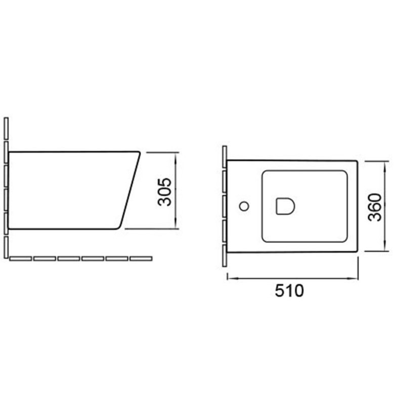 Биде подвесное Vincea Q-Line VB1-12 51.5x36x30.5 (белый)