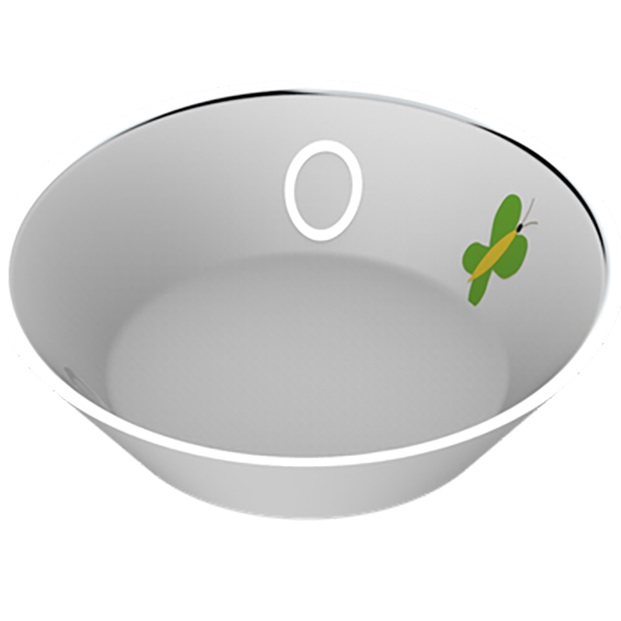 Блюдо фарфоровое настольное 13x13 см. THG Capucine Vert Decor Platine A7E-A02-4615 (платина, зеленый, белый)