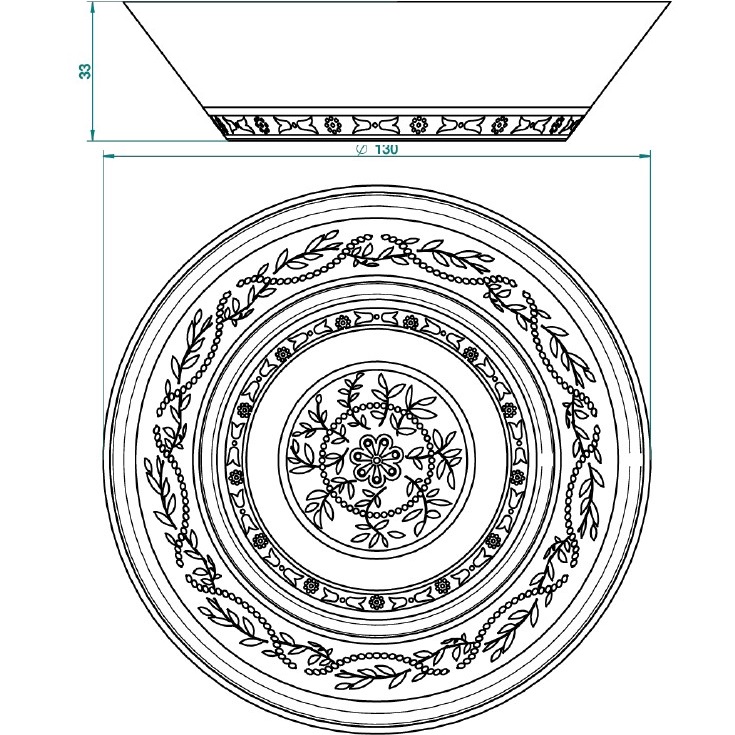 Блюдо керамическое настольное Marquise platinum decor 13 см. A7G-A02-4615 (белый, платина)