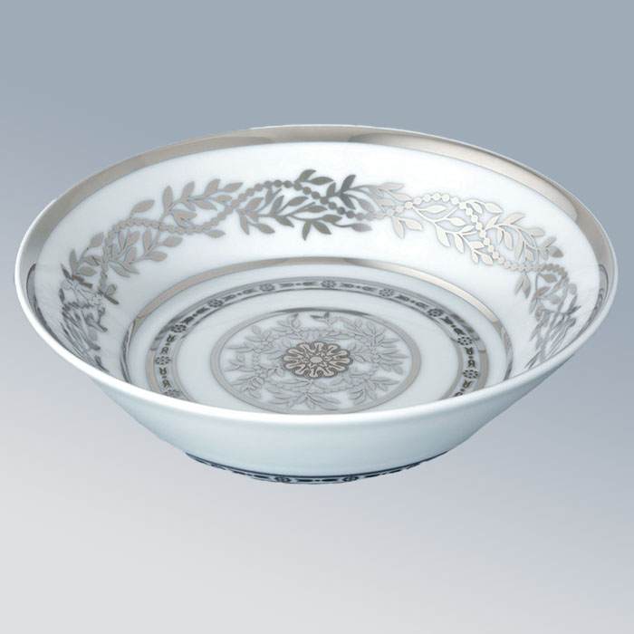 Блюдо керамическое настольное Marquise platinum decor 13 см. A7G-A02-4615 (белый, платина)