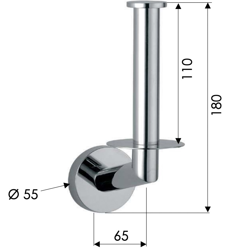 Бумагодержатель Remer Guest GS62CFP (черный брашированный хром)