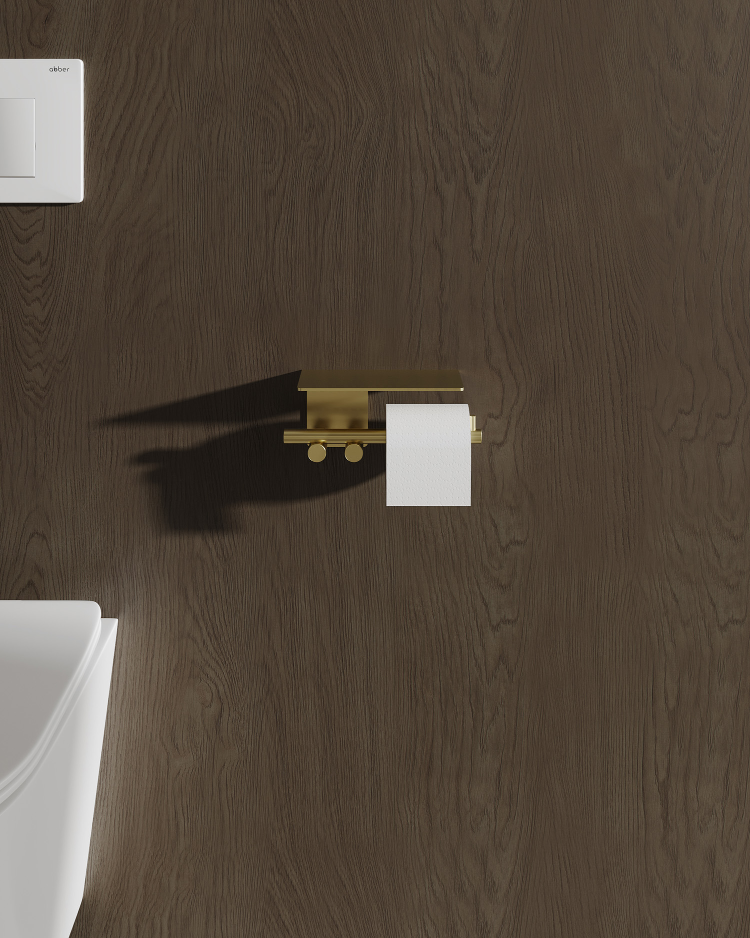 Бумагодержатель с полкой Abber Osten 316 AA1830BG (золото брашированное)