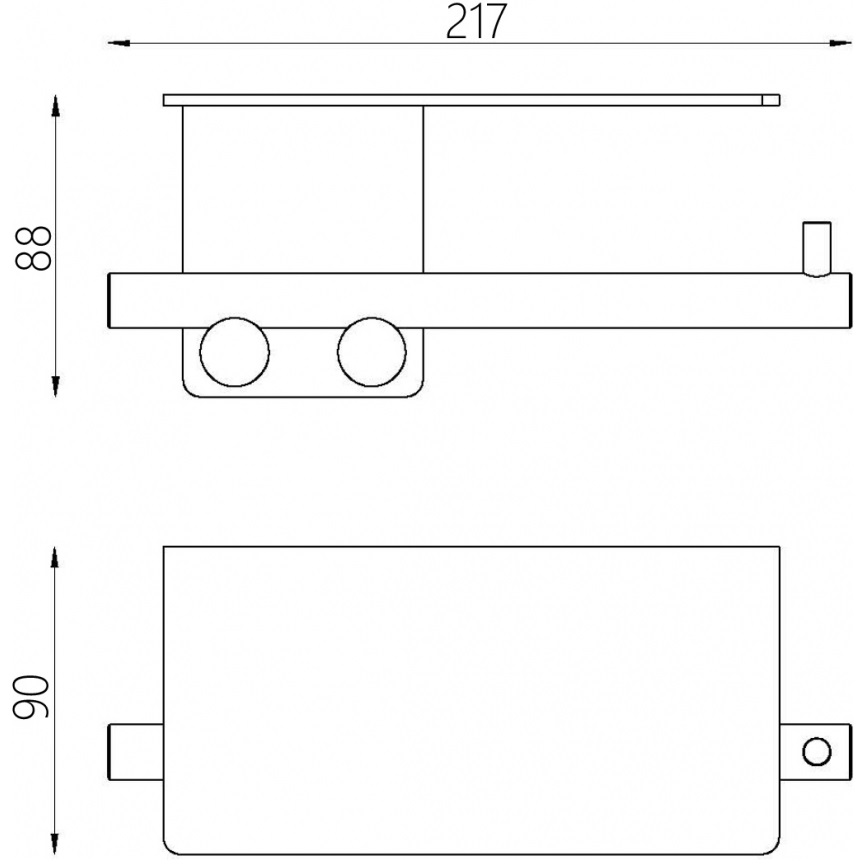 Бумагодержатель с полкой Abber Osten 316 AA1830BGG (оружейная сталь брашированная)