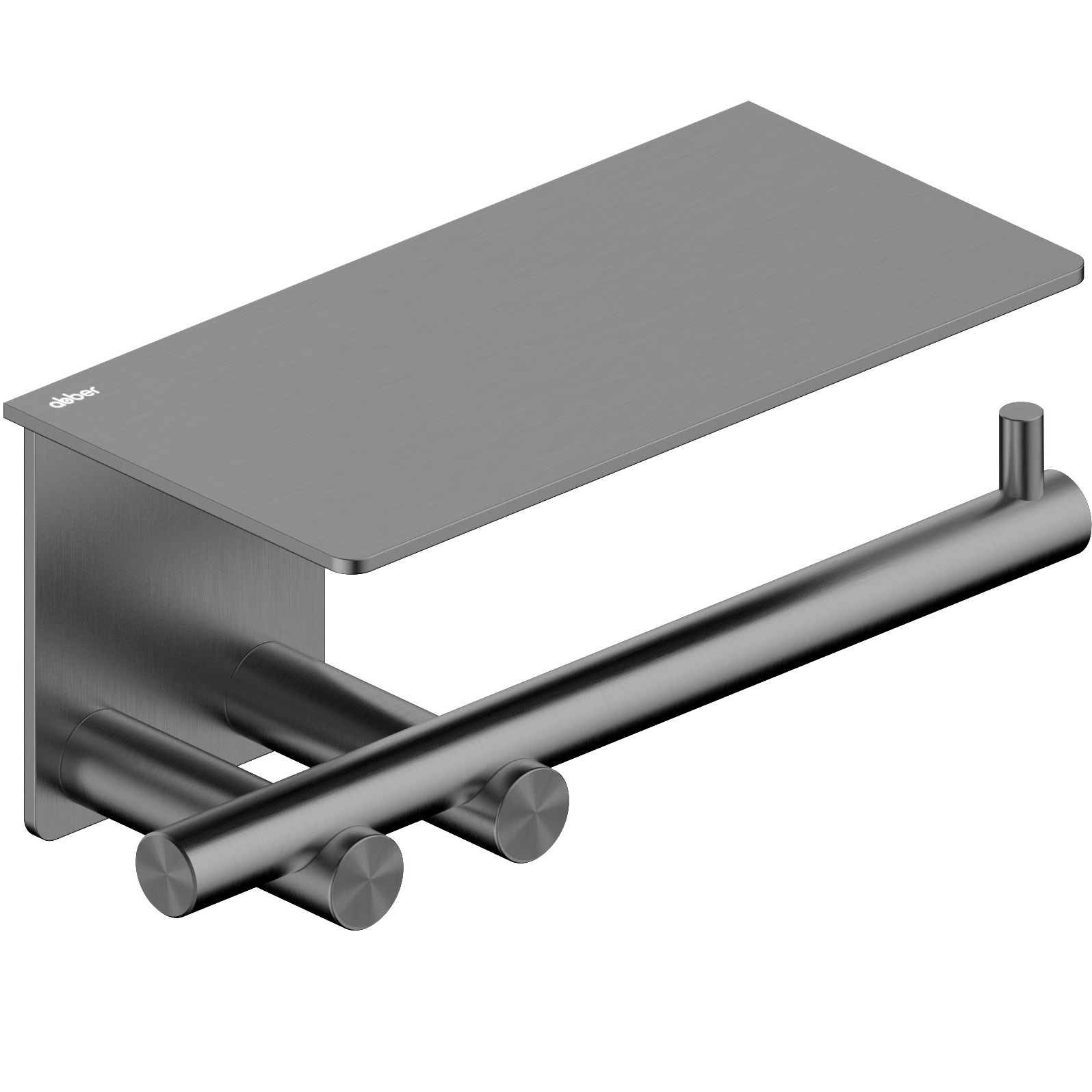 Бумагодержатель с полкой Abber Osten 316 AA1830BGG (оружейная сталь брашированная)