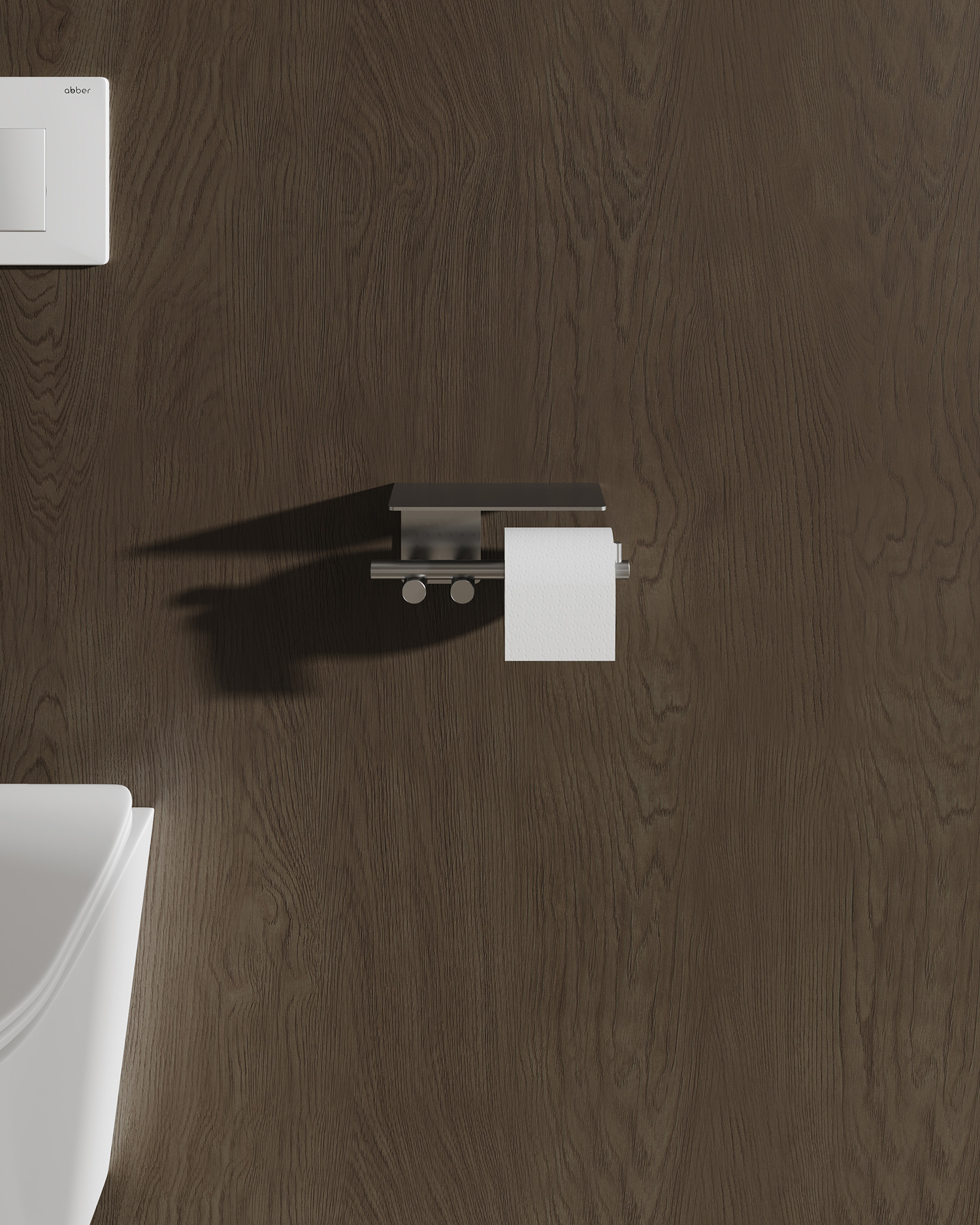 Бумагодержатель с полкой Abber Osten 316 AA1830BST (сталь брашированная)