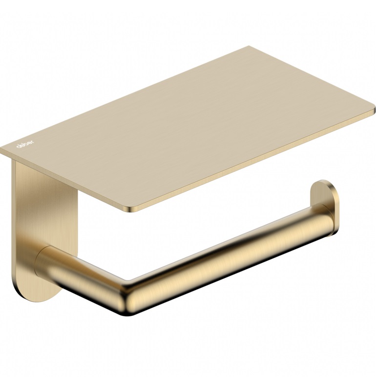 Бумагодержатель с полкой Abber Pol 316 AA1930BG (светлое золото брашированное)