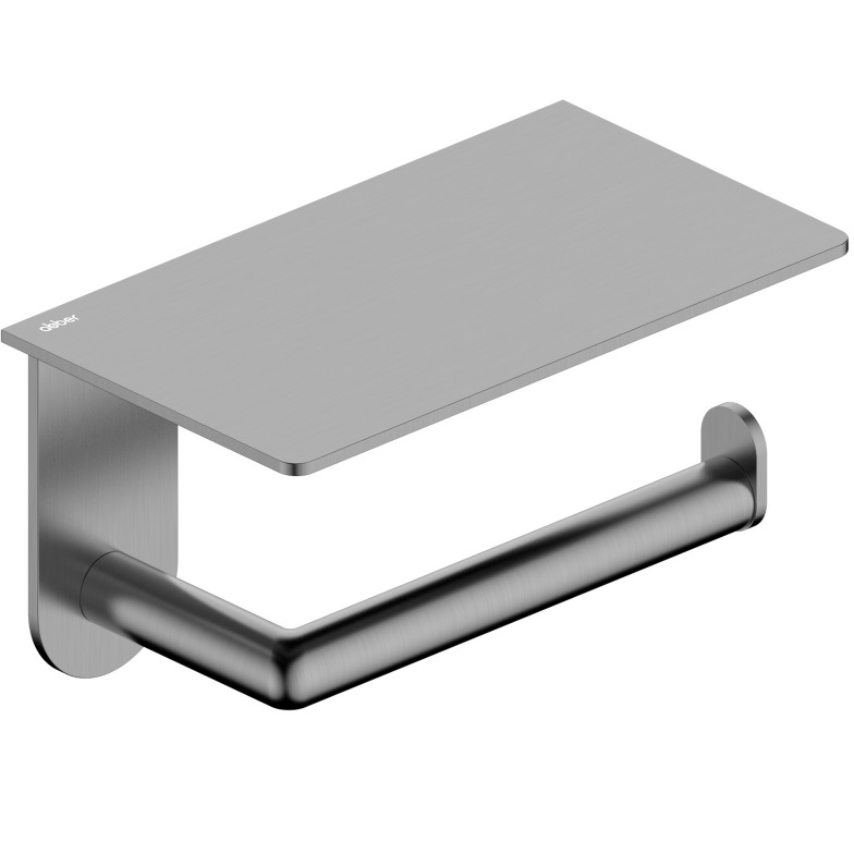 Бумагодержатель с полкой Abber Pol 316 AA1930BGG (оружейная сталь брашированная)